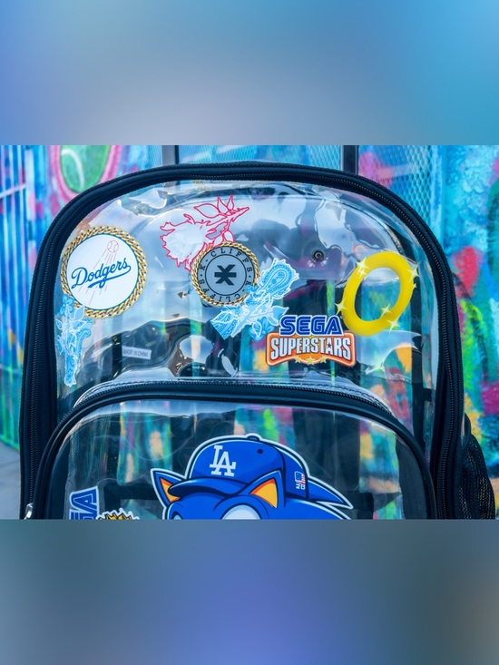 SONIC WORLD CHAMPS Los Angeles Baseball Clear Rolling Backpack 17” - Black main image 2